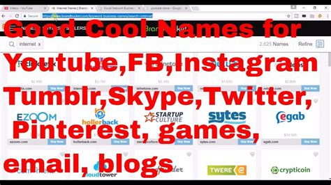 youtube names that aren't taken.